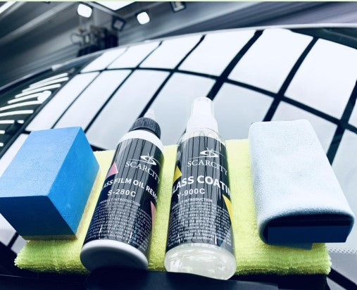SCARCITY Glass Coating Y-900C and Watermarks Acid Rain Remover S-280C SET