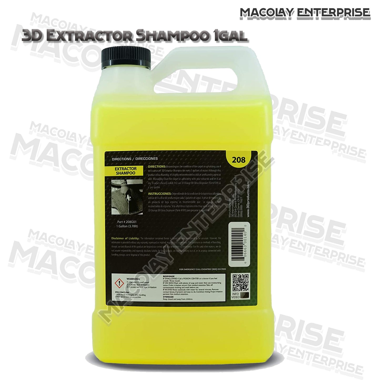 3D Extractor Shampoo 1 Gallon