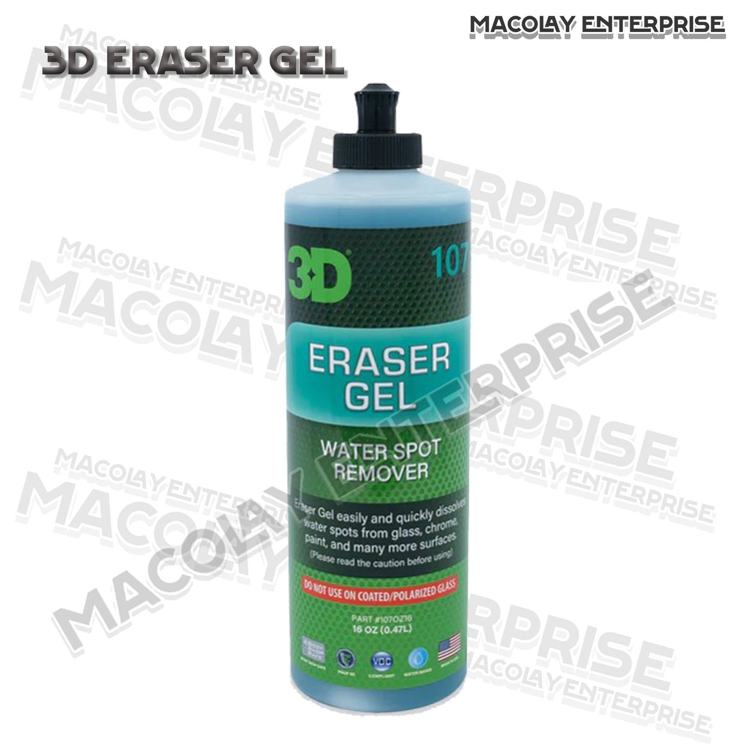 3D Eraser Gel Water Spot Remover 16 Oz