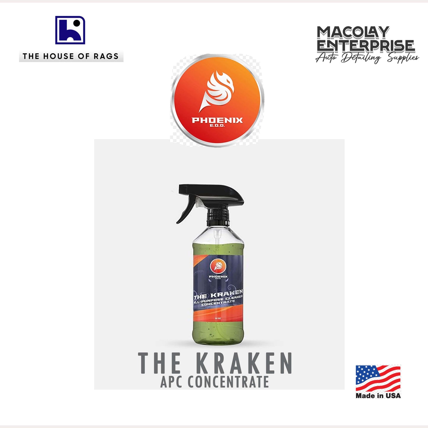 Phoenix E.O.D The Kraken All-Purpose Cleaner Concentrate for detailing 16oz