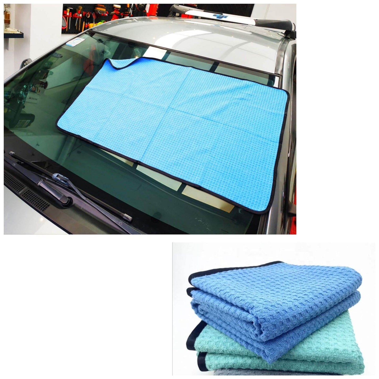 Waffle Weave 60x90cm Car Windshield Glass Drying Towel