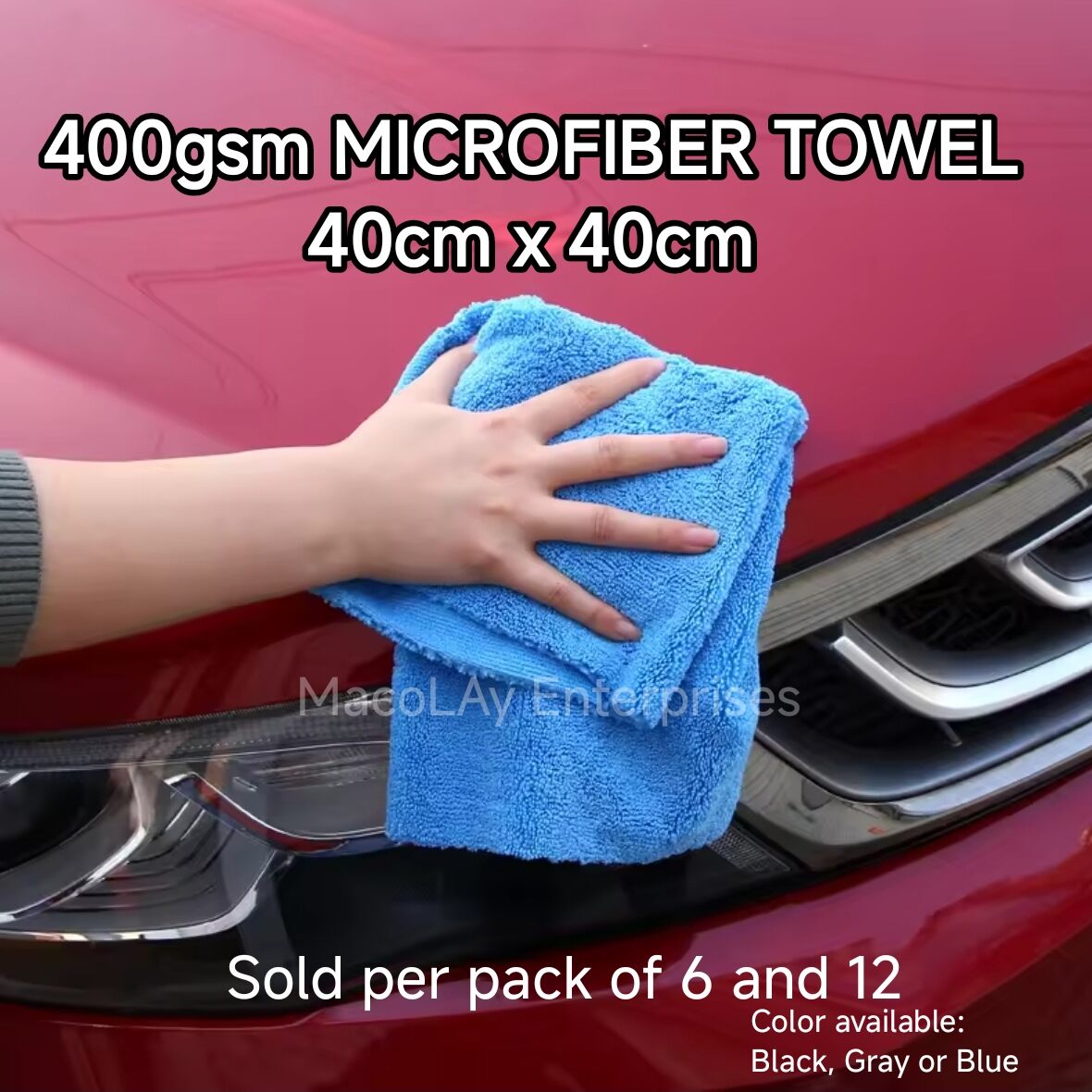 400gsm 40x40cm Edgeless Dual Pile Microfiber Detailing Towel