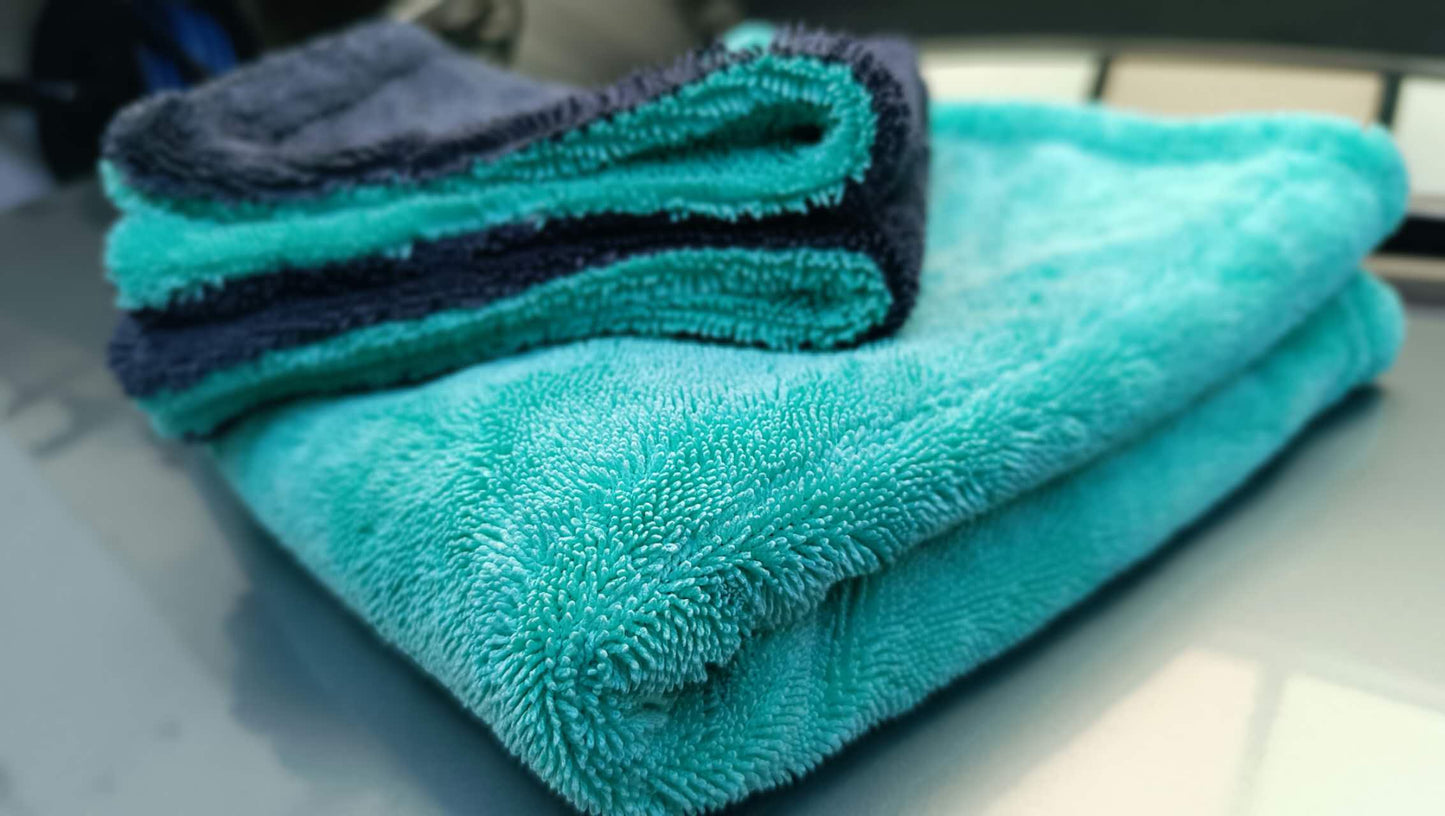 Green-Gray Double-sided Twisted Fiber Car Wash Drying Towel