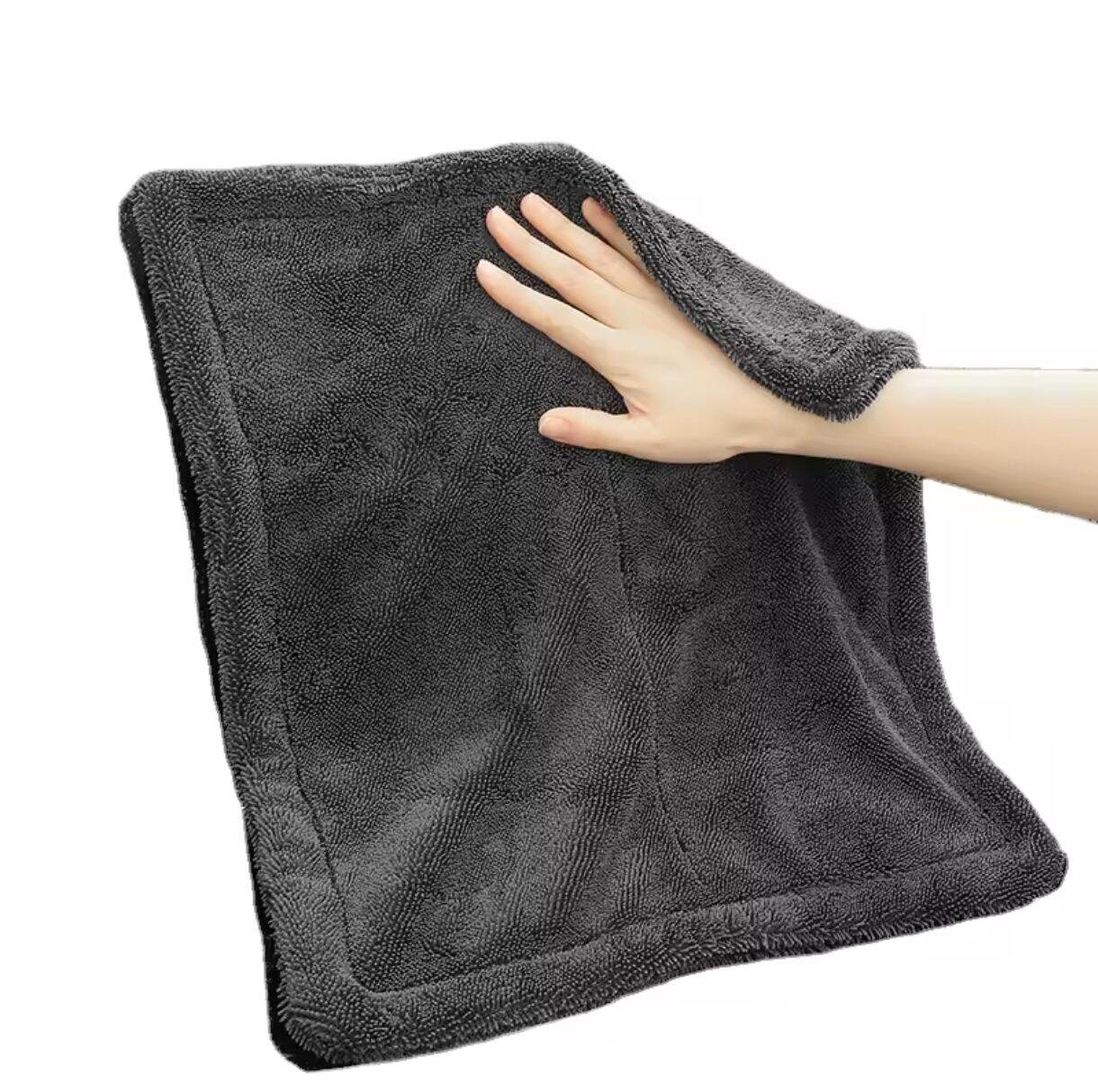 Gray Double-Sided Twisted Fiber Car wash Drying Towel