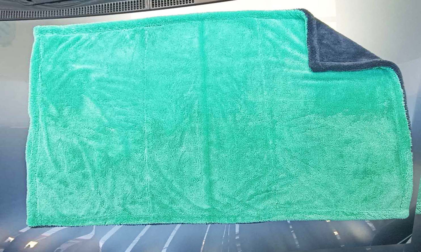 Green-Gray Double-sided Twisted Fiber Car Wash Drying Towel
