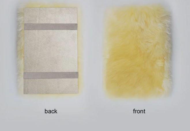 Car Arm Rest Cover 1 Piece Natural Sheepskin Fur CREAM