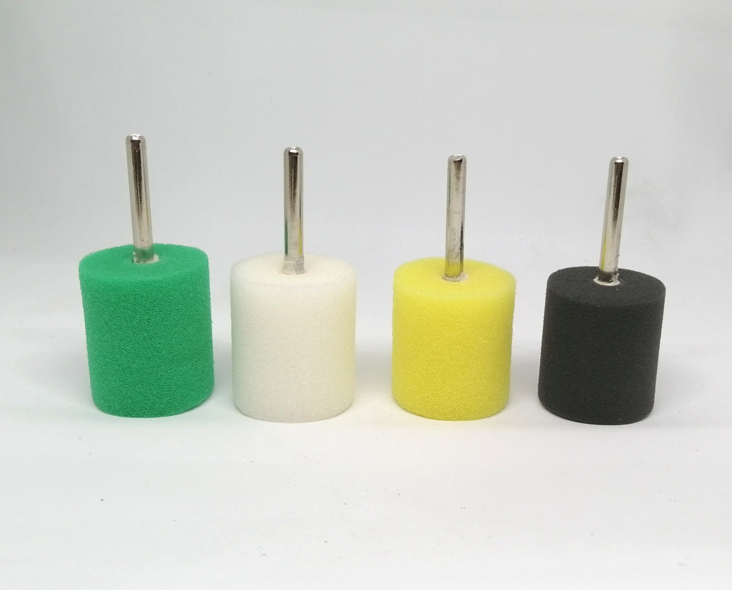 Buffing Foam Cylinder Shanks 4pcs per set, 1.5"