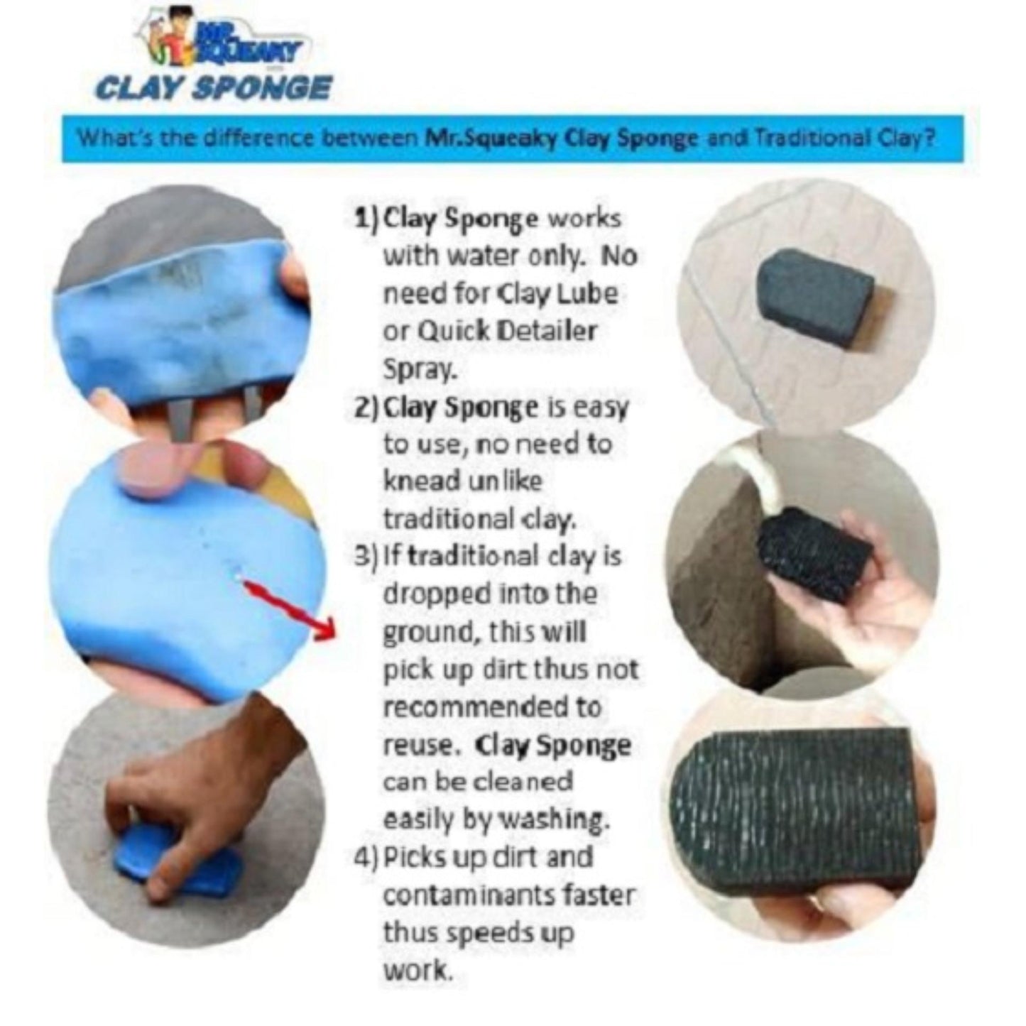 CL-01 Mr. Squeaky Detailing Clay Sponge