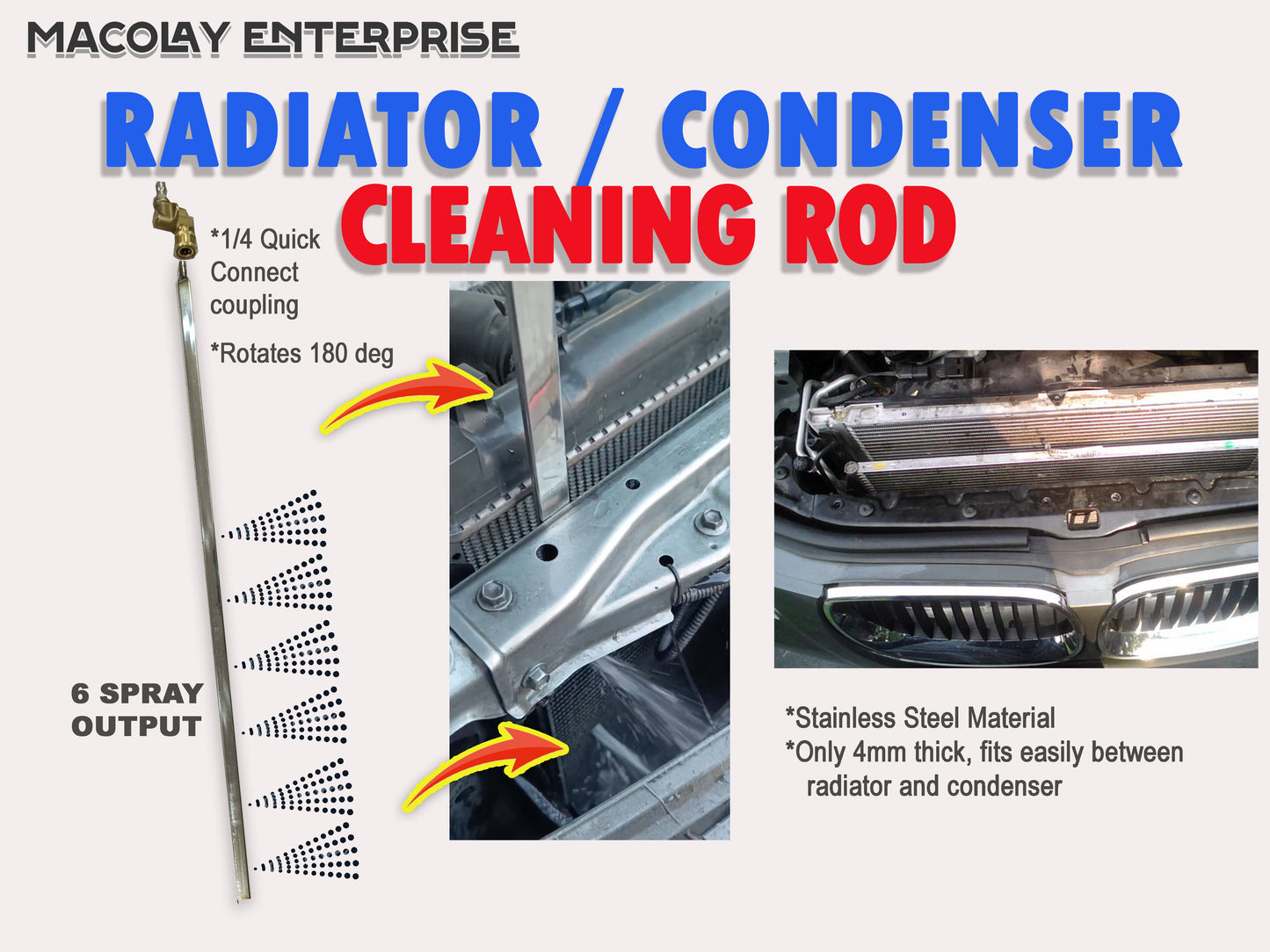 PA-019 Radiator and Condenser Cleaning Rod Sprayer