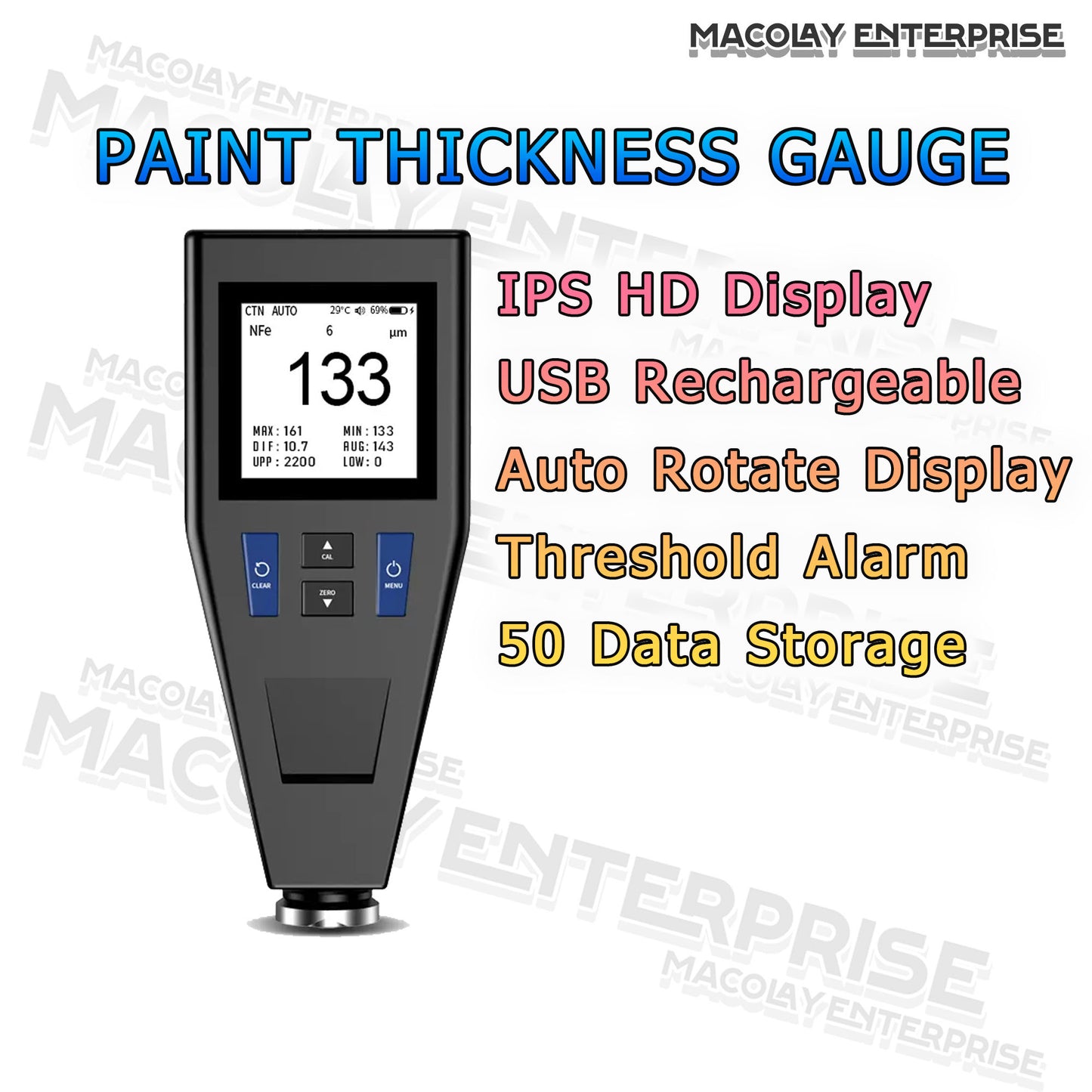 DT-001 Rechargeable Paint Coating Thickness Gauge