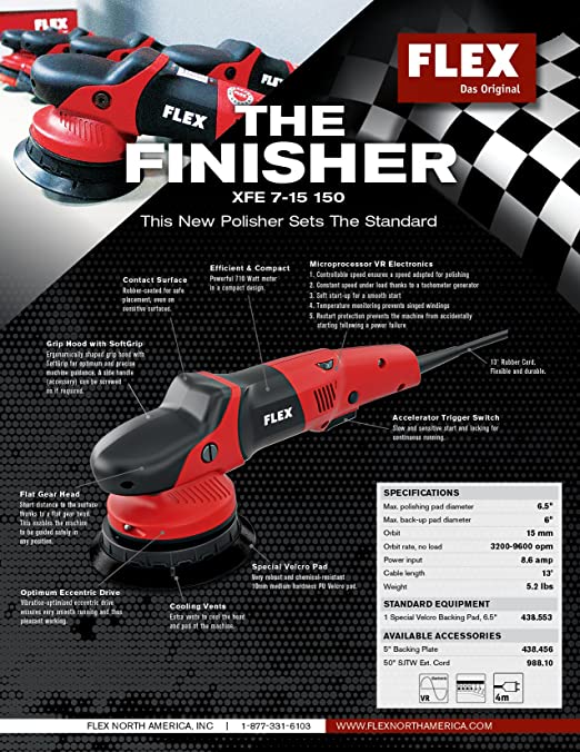 MP-08 FLEX XFE 7-15 150 The Finisher Long Stroke Dual Action Polisher Machine