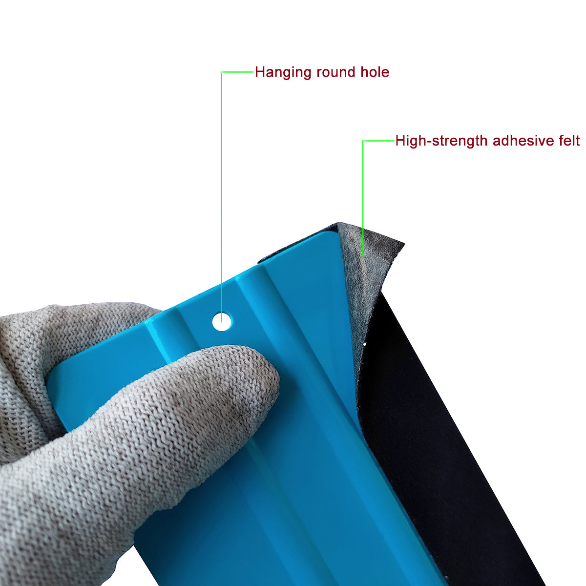 WR-29 Blue Soft Squeegee with hole and Felt for Car PPF