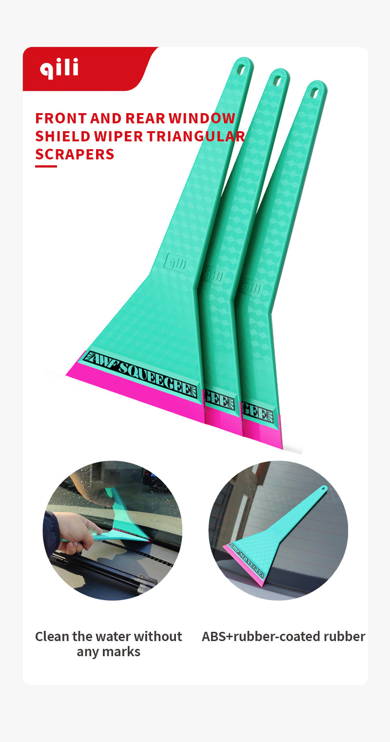 WR-110 Qili Triangular Scraper Straight Handle for Car Tint