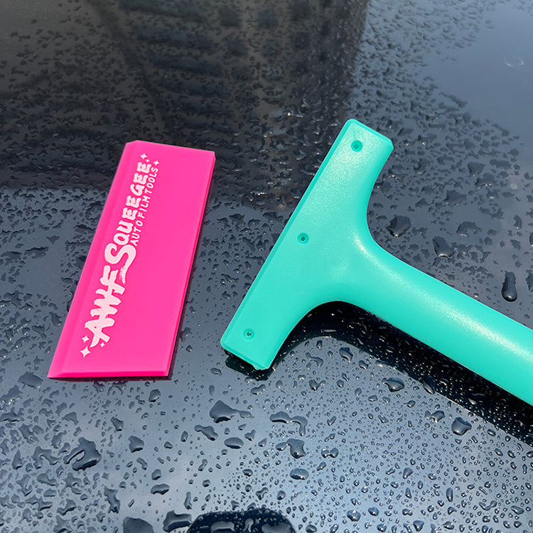 WR-113 Qili Long Handle Pink Scraper For Car Tint