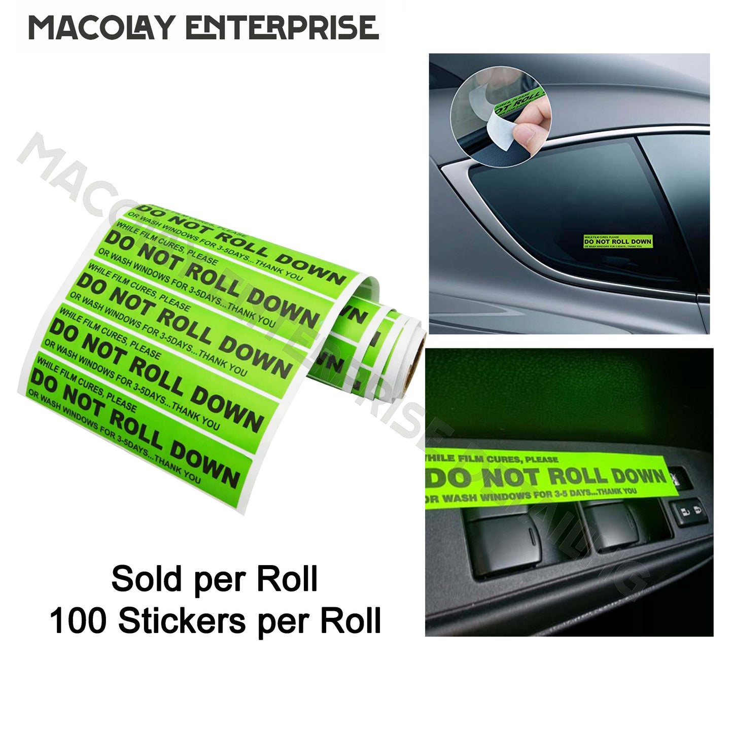 WR-059 500pcs/roll DO NOT ROLL DOWN Sticker for Car Tint