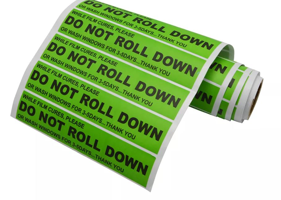 WR-059 500pcs/roll DO NOT ROLL DOWN Sticker for Car Tint