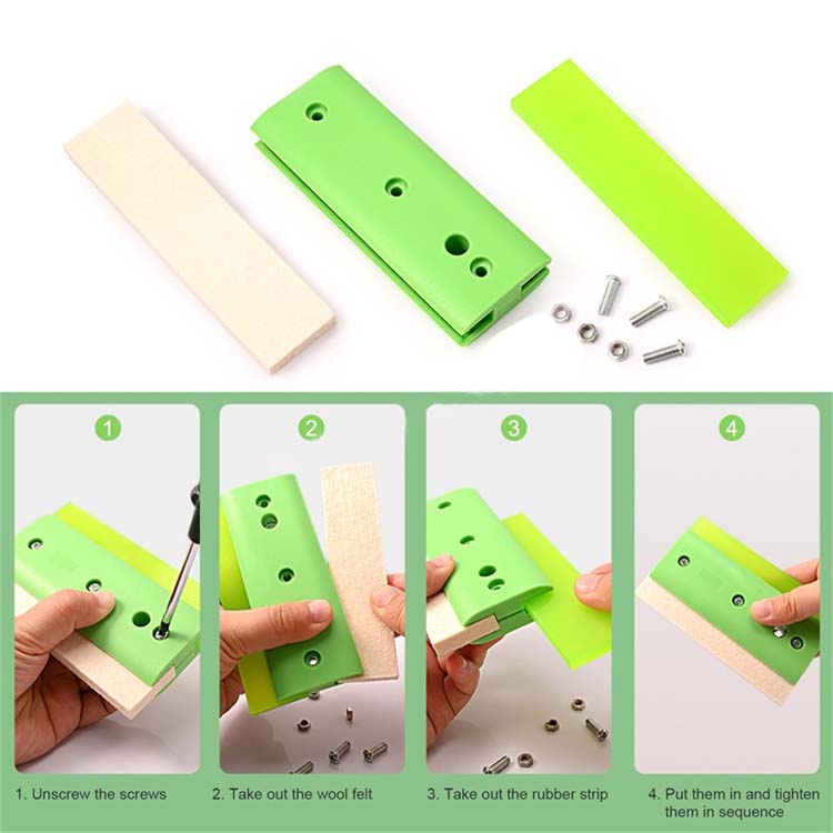 WR-58 2 in 1 Rubber and Wool Squeegee for Car PPF
