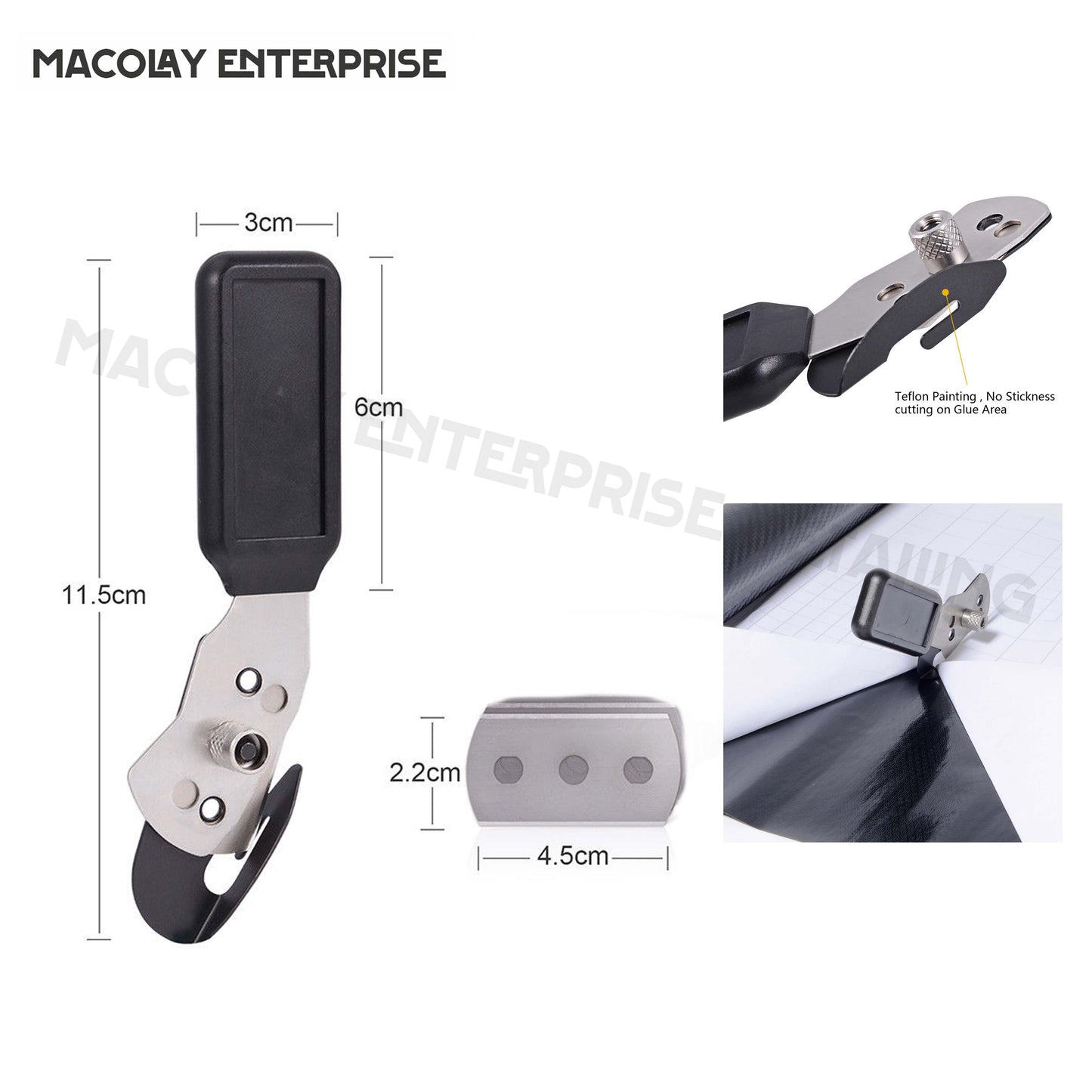 WR-48 Paperback Slitter Guard Knife with 2 extra blades for Car PPF