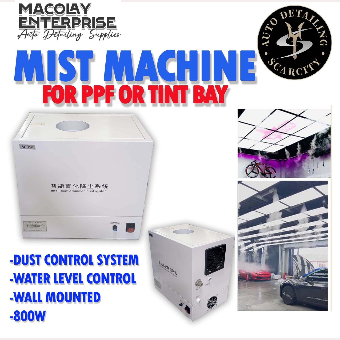 WR-084 Scarcity Mist Machine for PPF or Tint Installation Bay Dust Control system