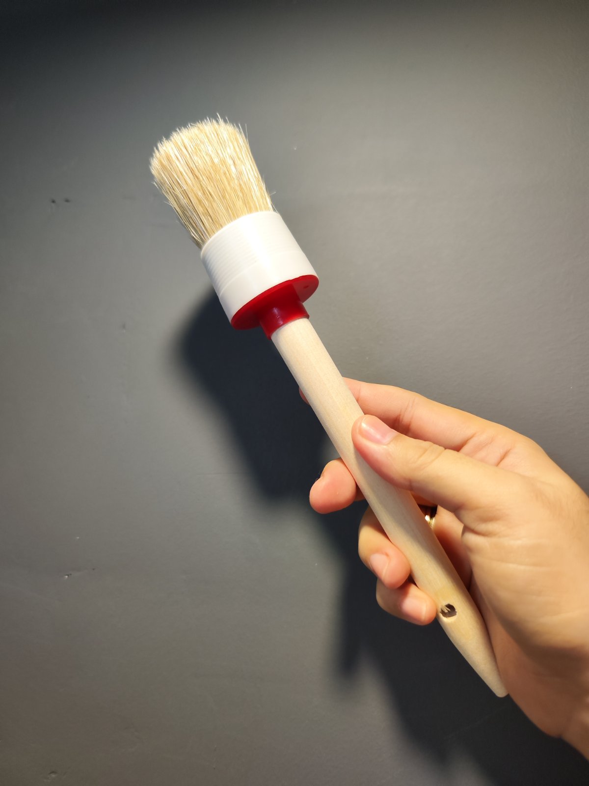 IN-07 6pcs Boar's Hair Bristle Wooden Handle Car Detailing Brush Set