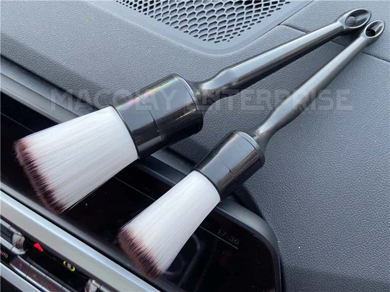 IN-49 Nylon Silk Black tip Bristle 2pcs Interior Detailing Brush Set