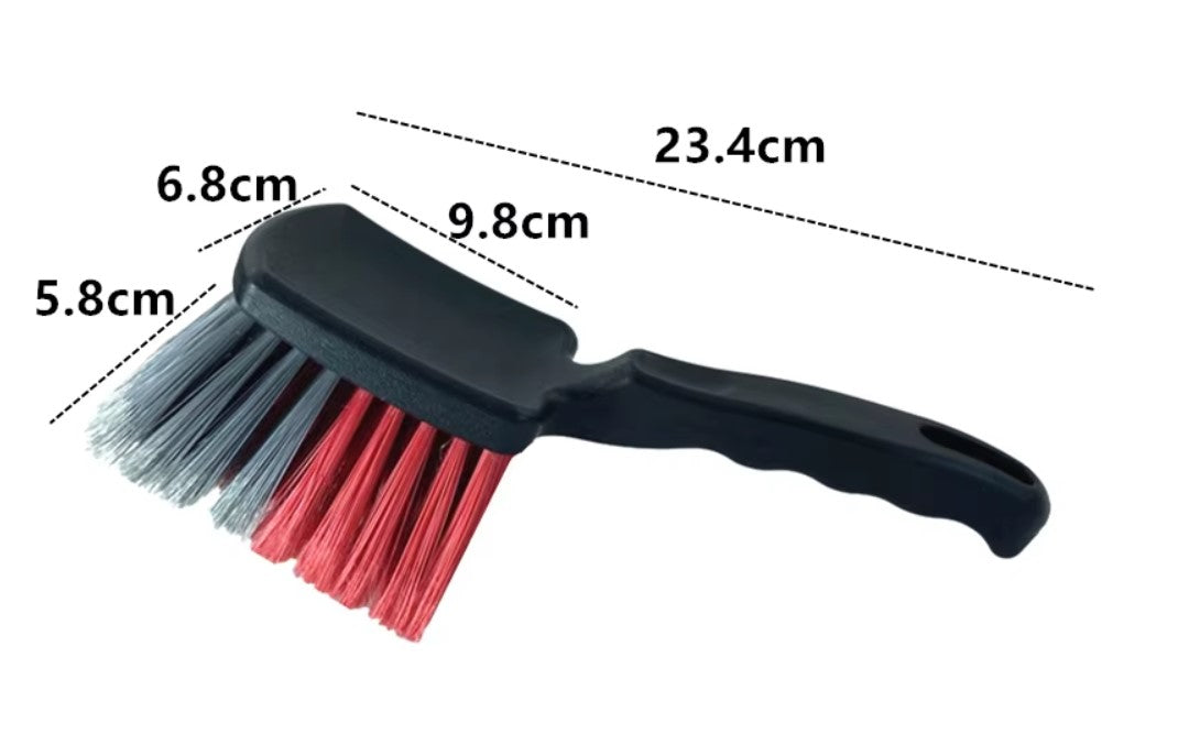 WH-36 Red-gray Flagged Bristle Rubber Handle Tire brush