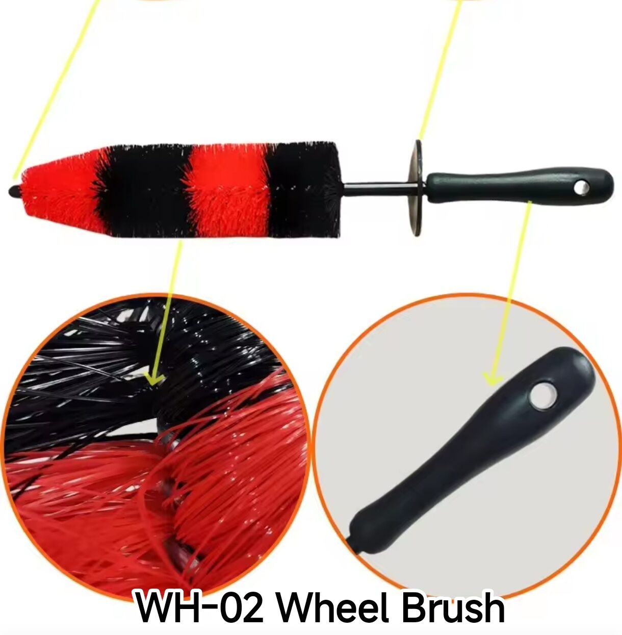 WH-02 Red-Black Medium Size Wheel/Rim Brush