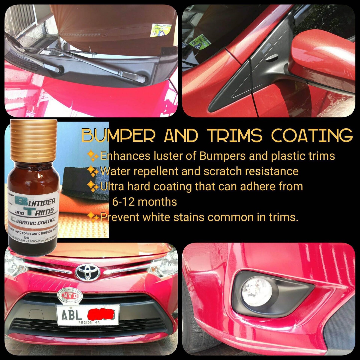 Mr. Squeaky Plastic, Bumper and Trims Ceramic Coating 10ml