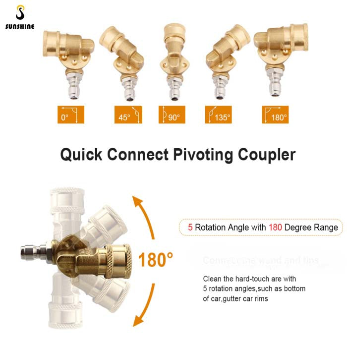 F45 High Pressure Wand with QC 180 degree Pivoting Coupling Connector Fittings