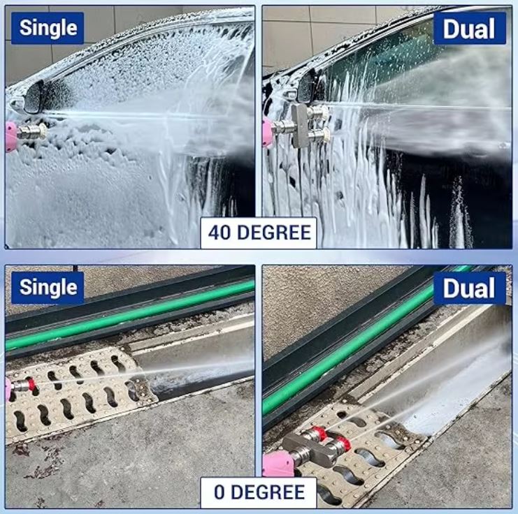 F43 Pressure Washer Nozzle Splitter with 4 Nozzle Tips Fittings