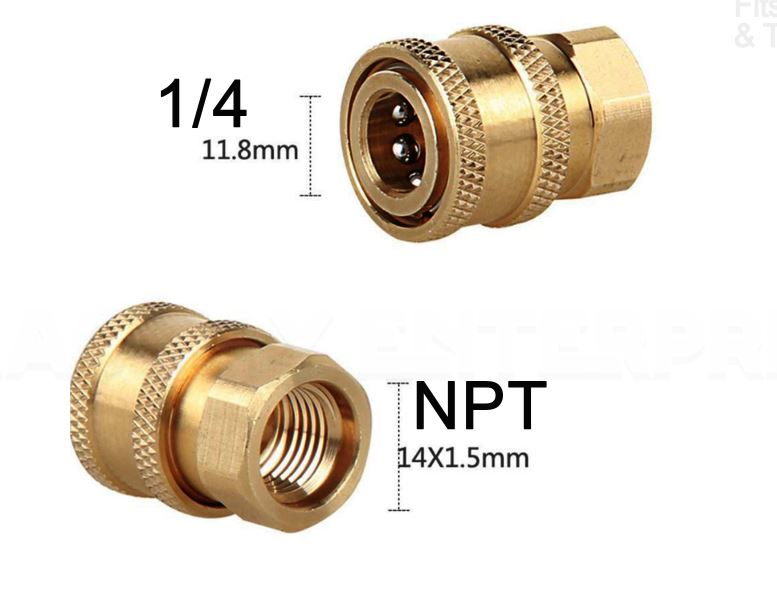 F22 1/4 Quick Connect to 1/4 NPT Female or Male Fittings
