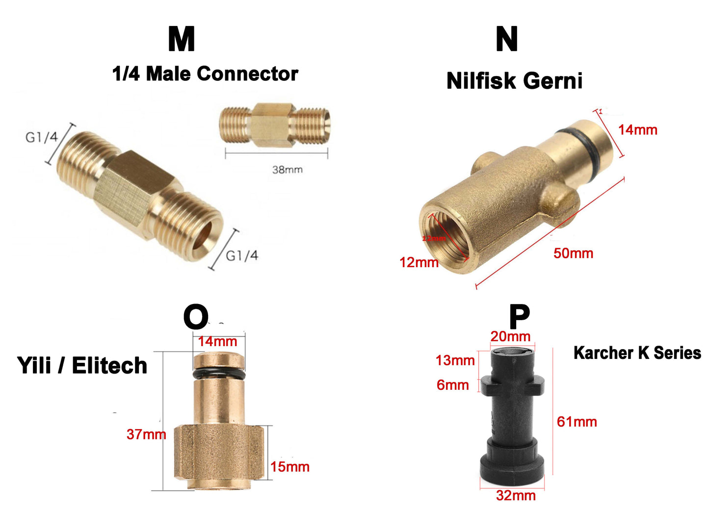F03 Snow Foam Lance / Foam Cannon Fittings Adapter