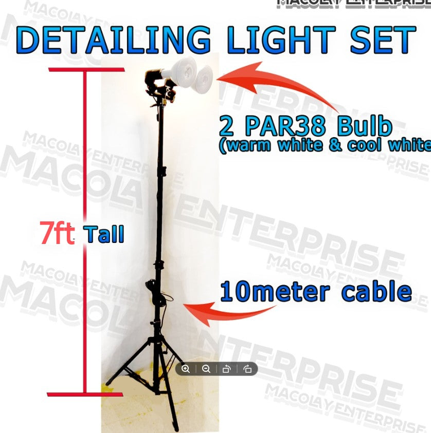 LT-007 Detailing Light Stand with 2 PAR 38 BULB SET