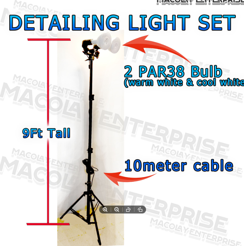 LT-007 Detailing Light Stand with 2 PAR 38 BULB SET