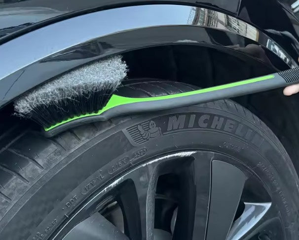 WH-39 Long Rubber Handle Fender Tire Soft Flagged Bristle Brush