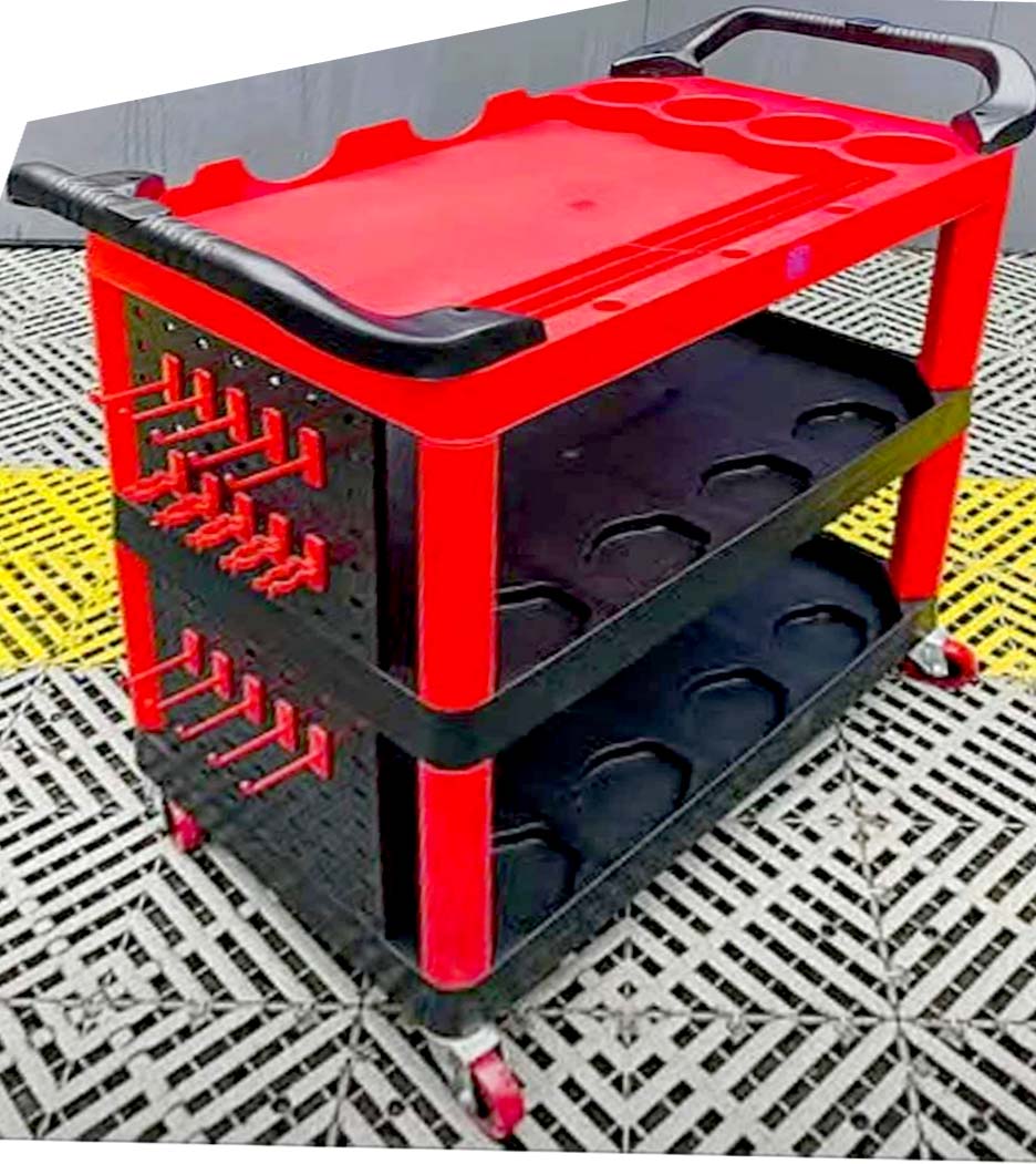 MG-024 Detailing Cart with Peg board, 20 pegs and 2 baskets