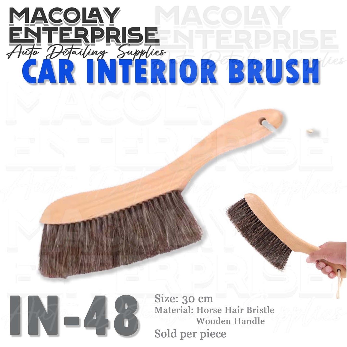 IN-48 Horse Hair Car Interior Brush & Duster