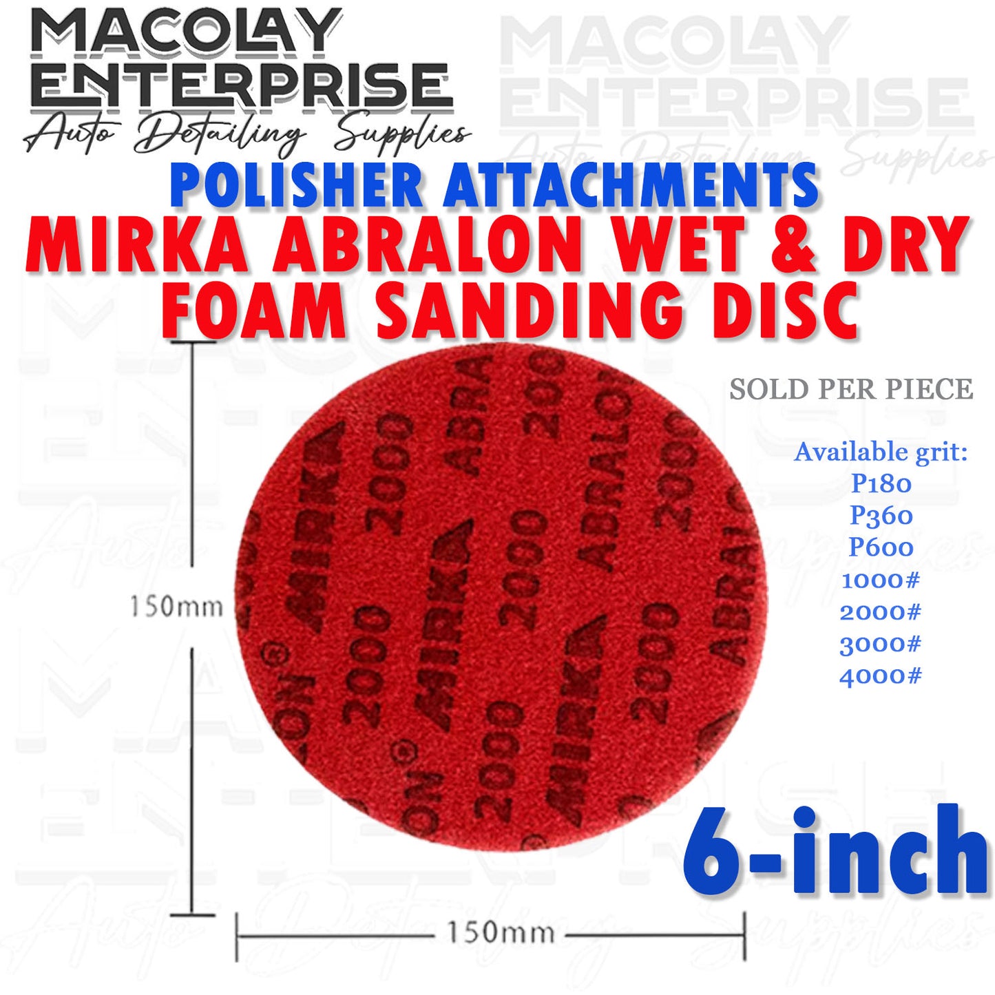 PO-024 Mirka Abralon Velcro Type Wet and Dry Foam Sanding Disc
