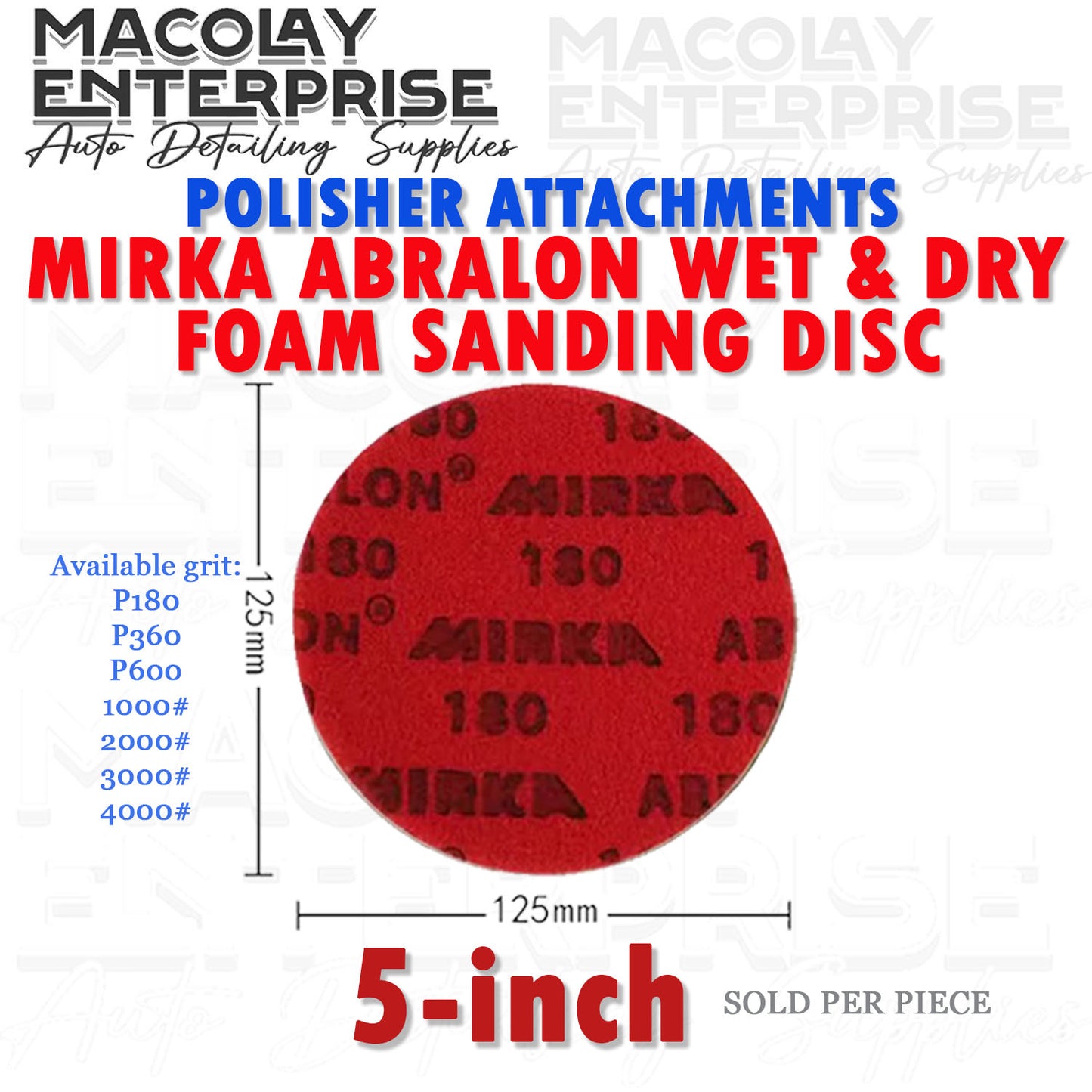 PO-024 Mirka Abralon Velcro Type Wet and Dry Foam Sanding Disc