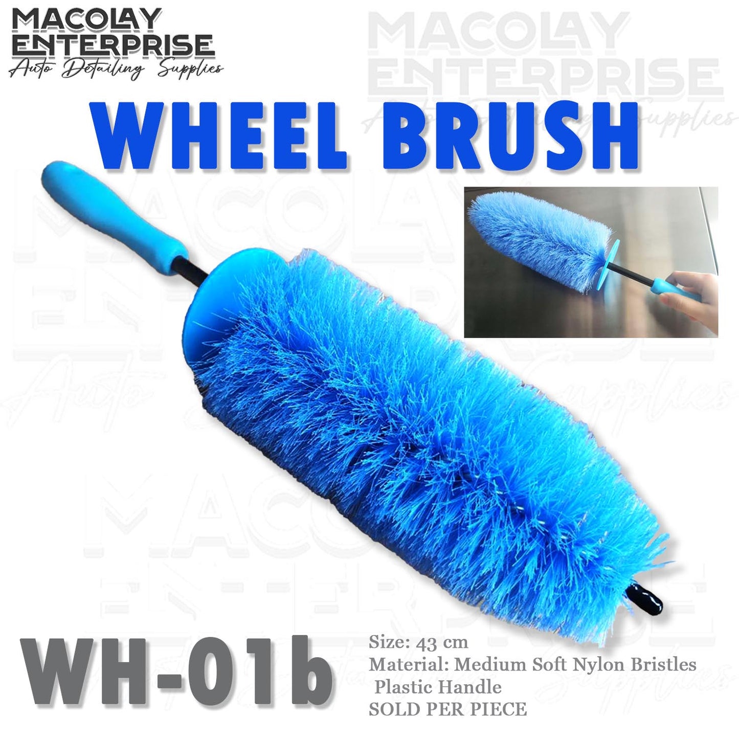 WH-01B Blue Med Soft Wheel Brush