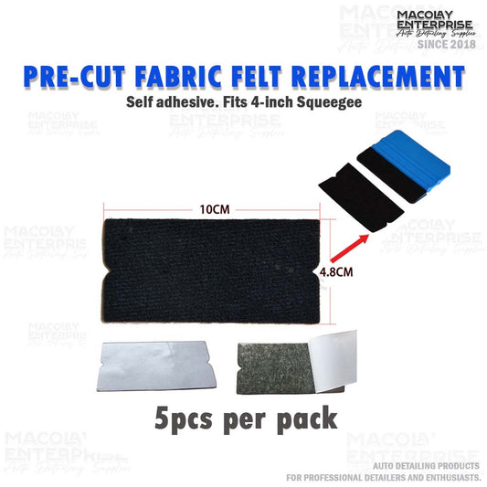 WR-62 Black Pre-Cut Self-Adhesive Squeegee Fabric Felt Replacement for Car PPF