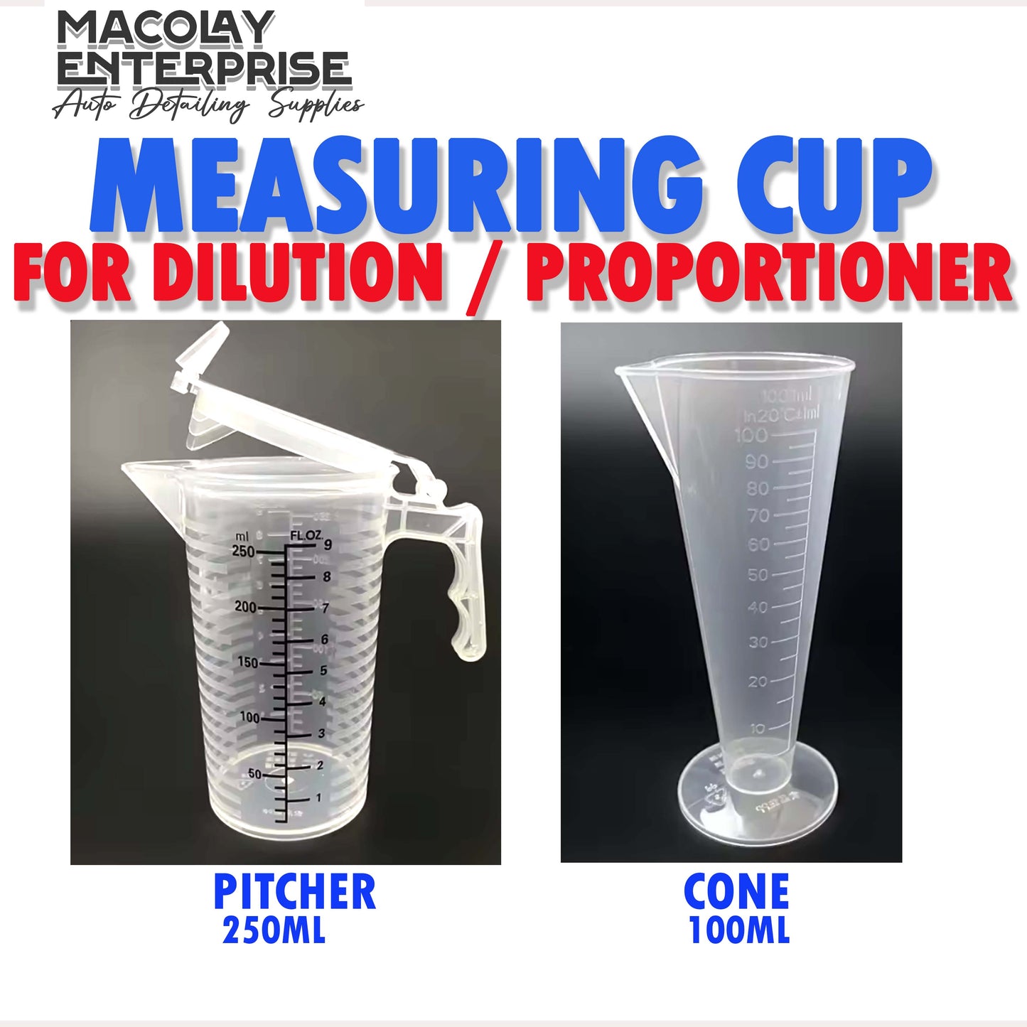 DT-025 Measuring Pitcher 250ml Liquid proportioner OR Cup 100ml