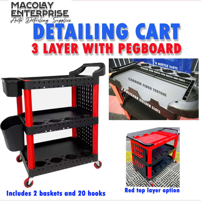 MG-024 Detailing Cart with Peg board, 20 pegs and 2 baskets