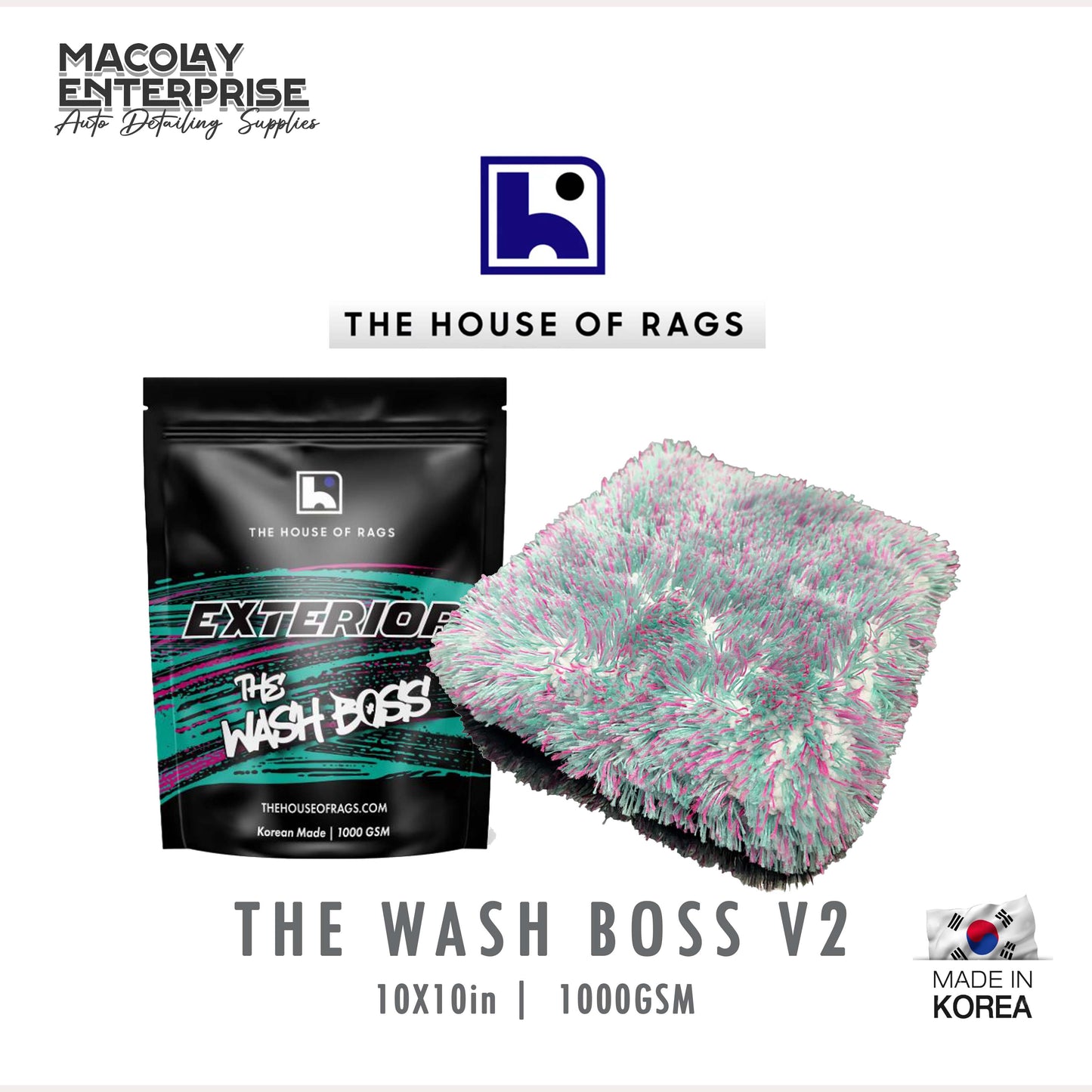 THOR The Wash Boss  V2 10x10-inch Wash Pad for Car Wash