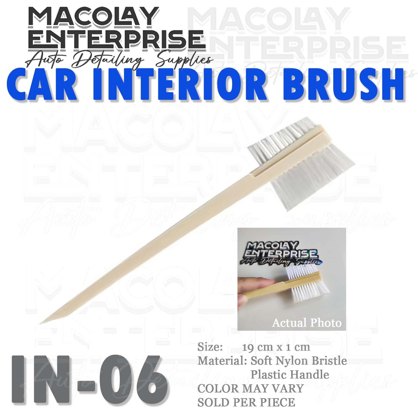 IN-06 Dual Side Nylon Bristle Car Interior Detailing Brush