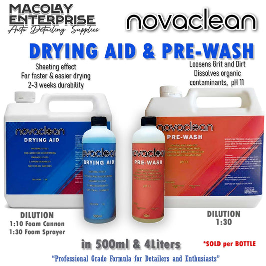 Novaclean PreWash and Drying Aid for Car Wash 500ml or 1 Gallon