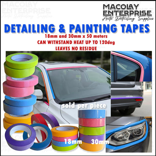 DT-039 Colored Detailing Tapes 50meters 18mm or 30mm