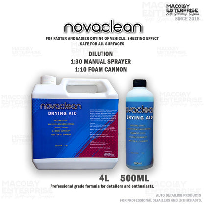 Novaclean PreWash and Drying Aid for Car Wash 500ml or 1 Gallon