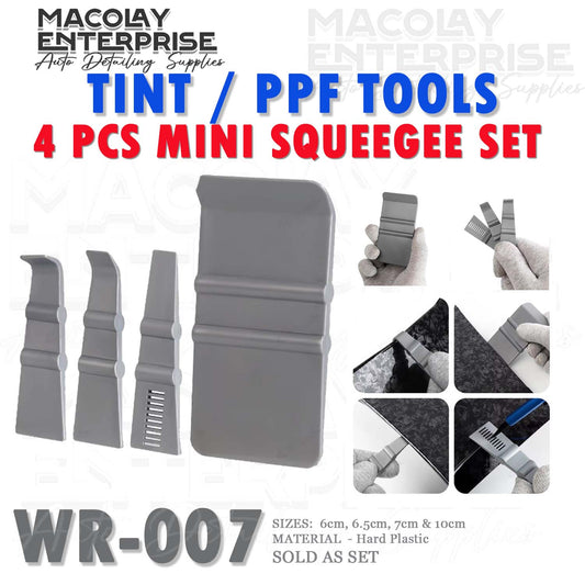 WR-007 4pcs Mini Squeegee Set for Car Tint or PPF
