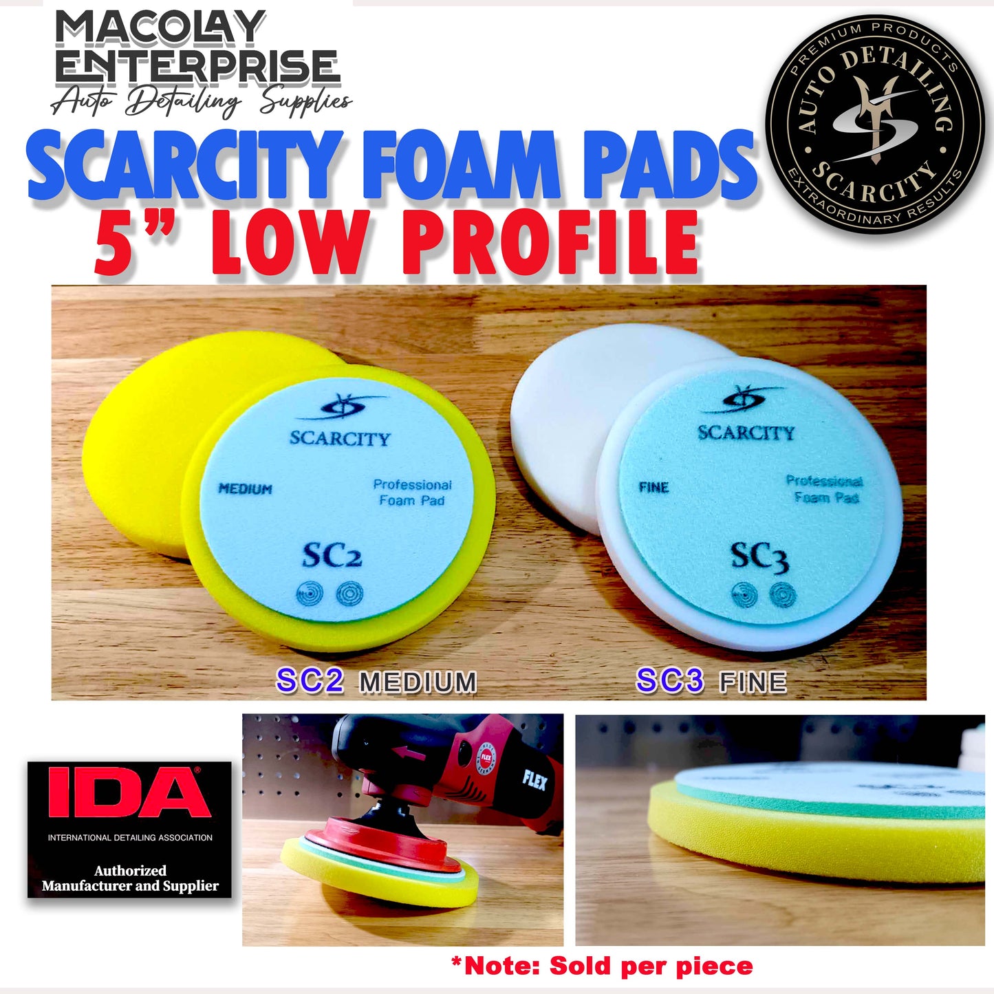 PO-035 Scarcity 5" Low Profile SC2 and SC3 Premium Buffing Foam Pad